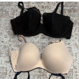 Women’s Underwire Bra Set — Black & Nude